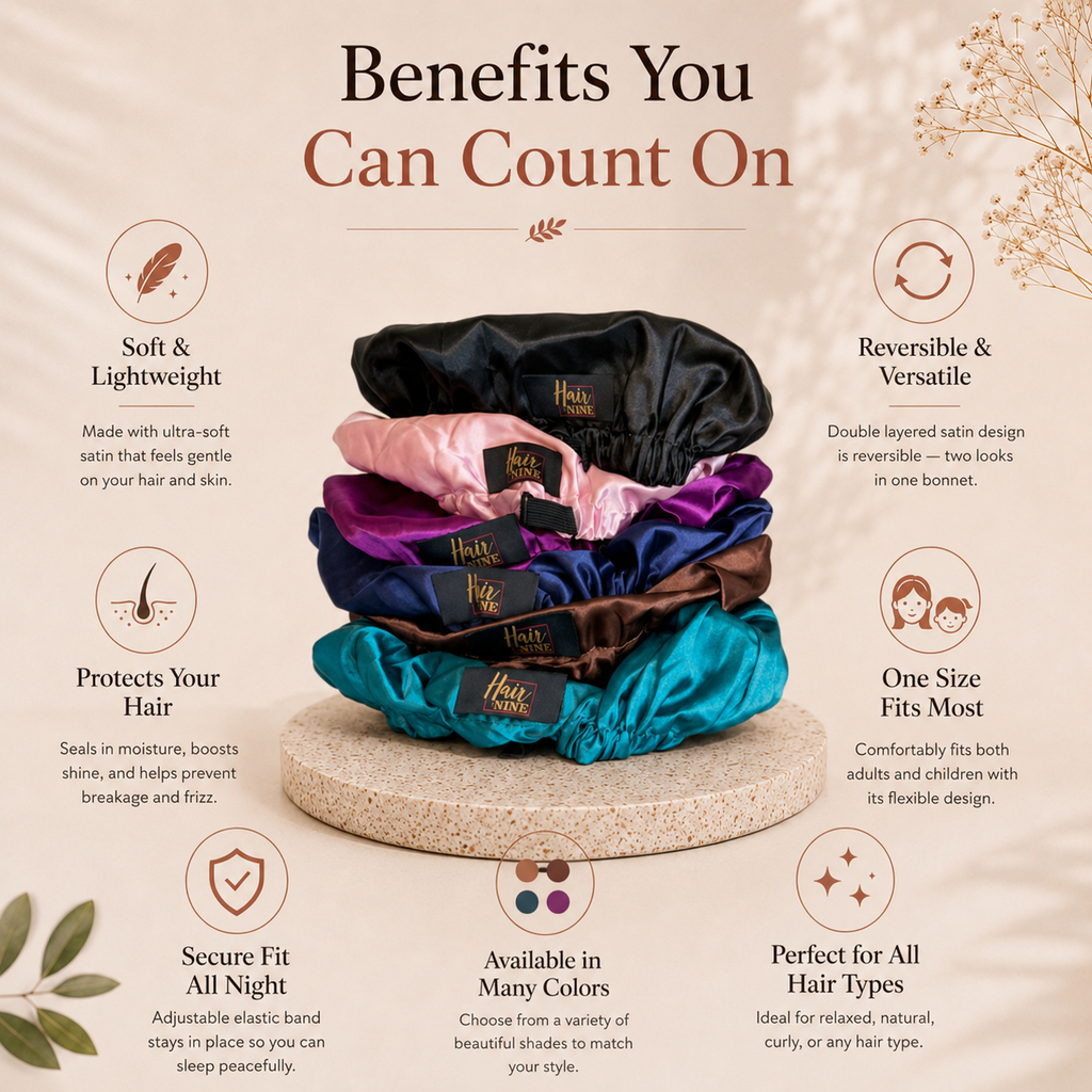 Double-layered Satin Bonnet w/ adjustable band