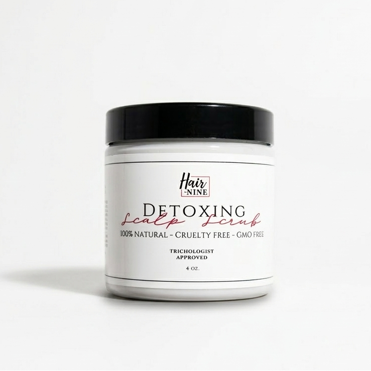 Jar of 'Detoxing Scalp Scrub' by Hair Sink on a white background