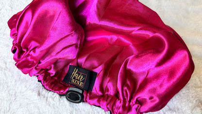 Double - layered Satin Bonnet w/ adjustable band - Hair At Nine