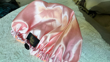 Double - layered Satin Bonnet w/ adjustable band - Hair At Nine