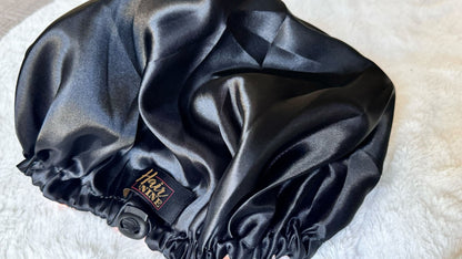 Double - layered Satin Bonnet w/ adjustable band - Hair At Nine